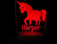 Unicorn Custom Night Light - 7 colours.