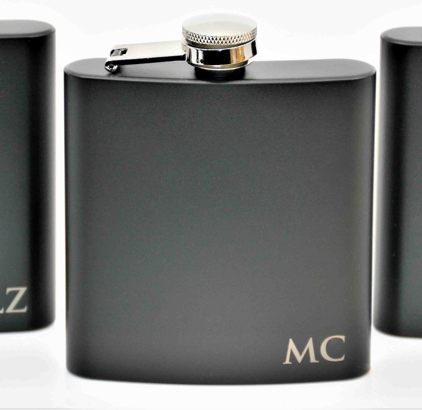 Custom Engraved Flask - Initials Bottom Right.