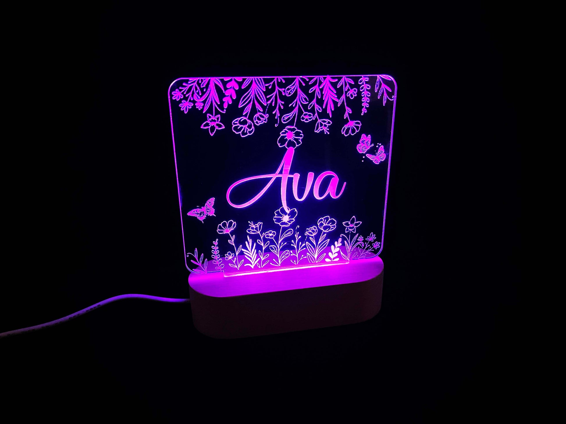 Flower Design Night Light - 7 Colours.