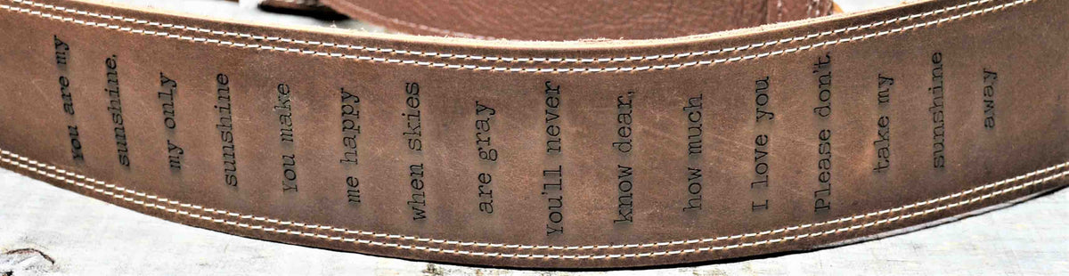 Double Stitch Butter Leather Guitar Straps.