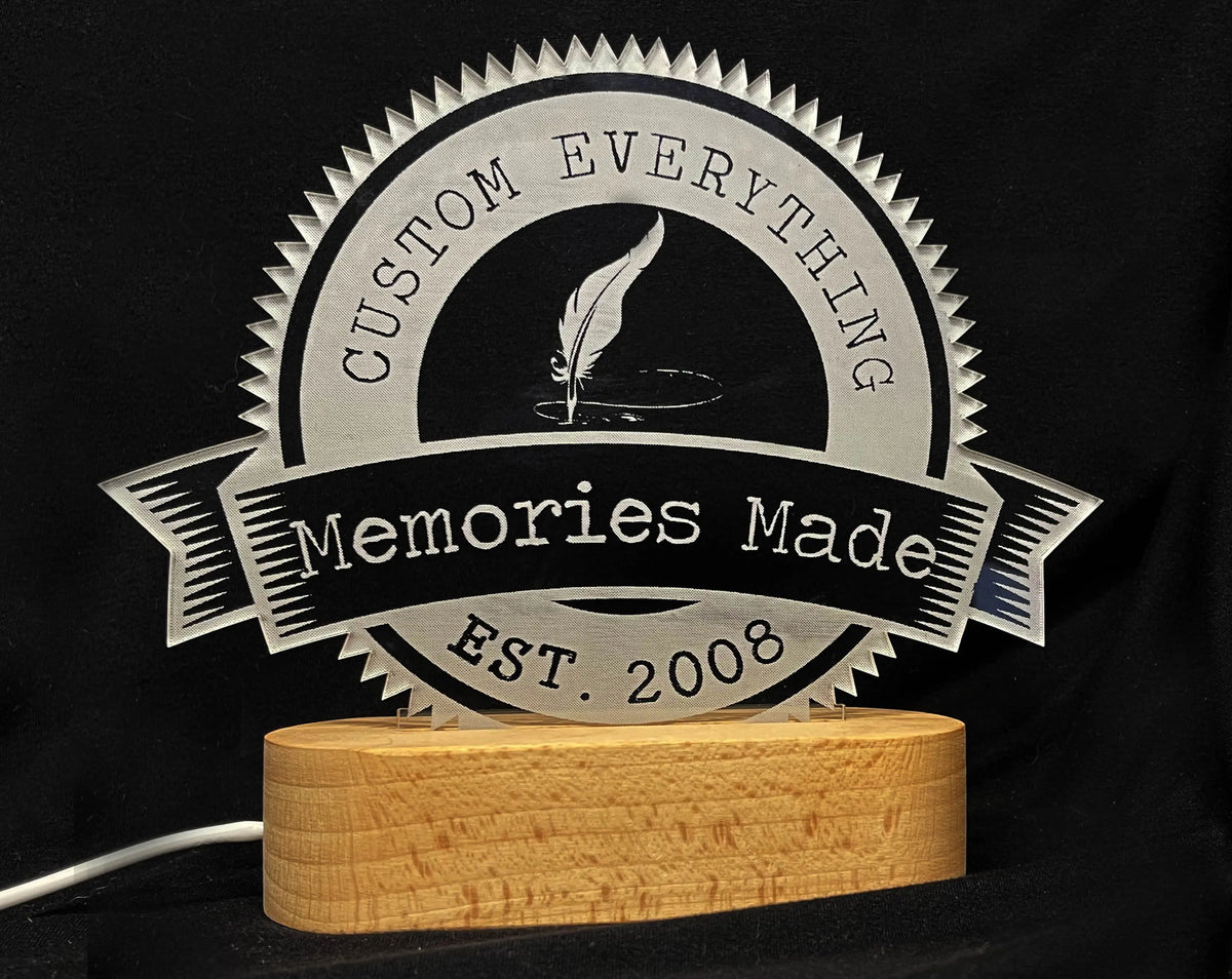 Custom Logo, Text and/or Graphic LED Light Sign - 7 Colours - Memories Made Custom
