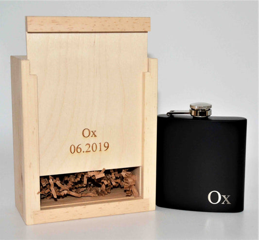 Custom Engraved Flask - Initials Bottom Right.