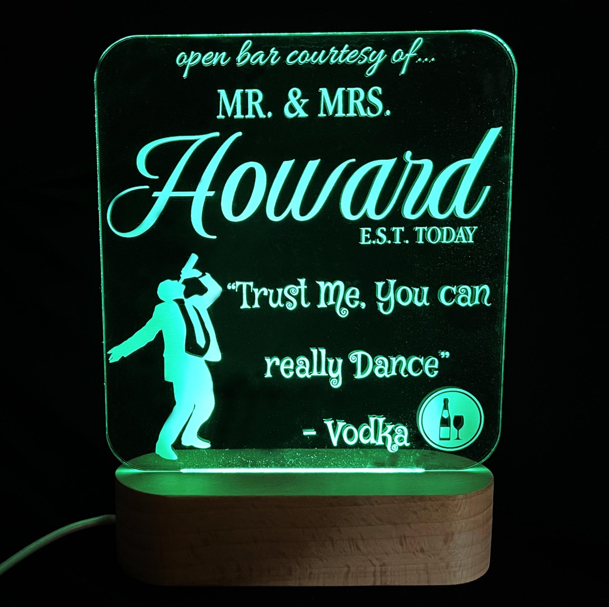 OPEN BAR WEDDING LED SIGN - 7 Colour.