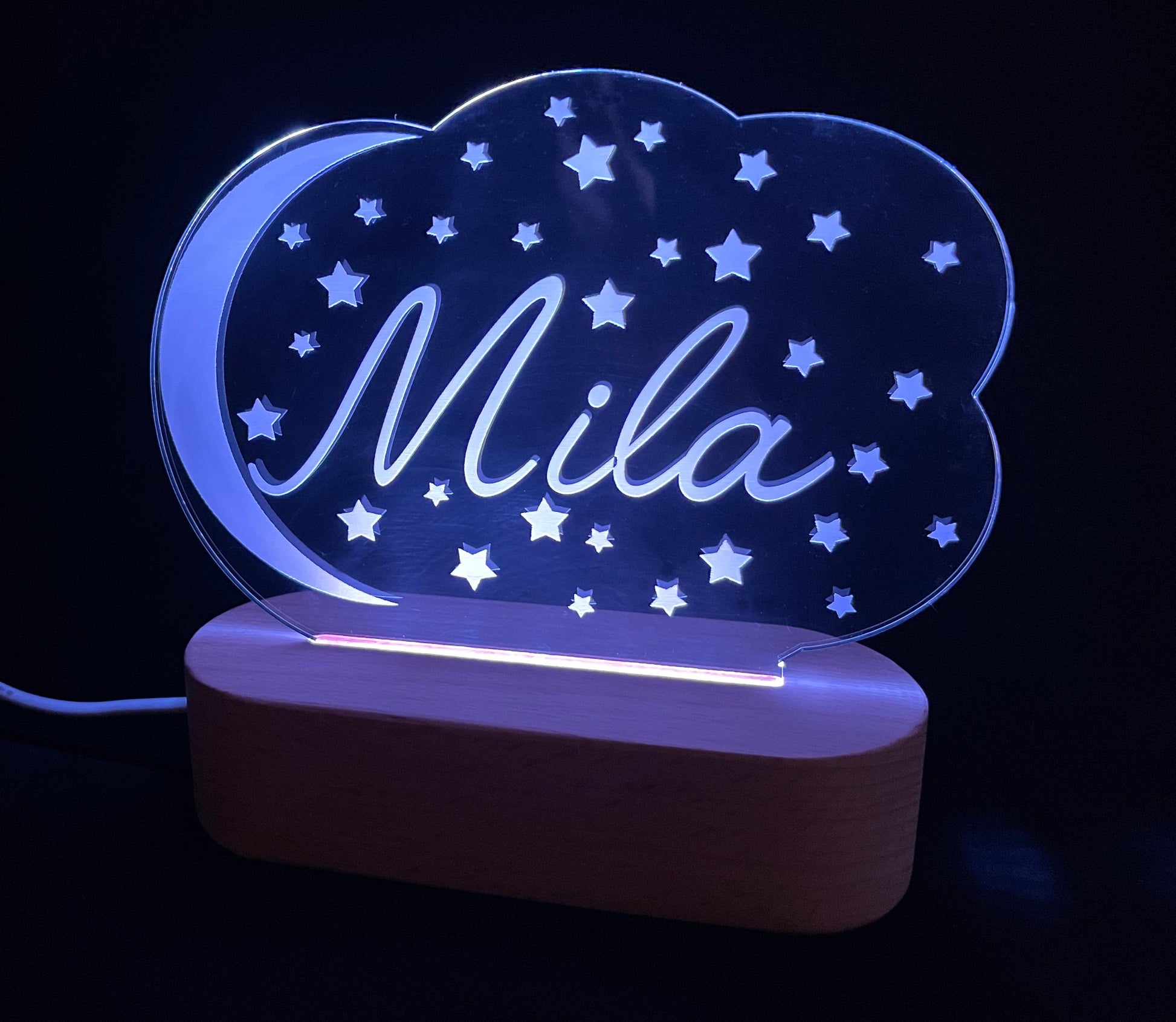 Moon And Stars Night Light - 7 colours.