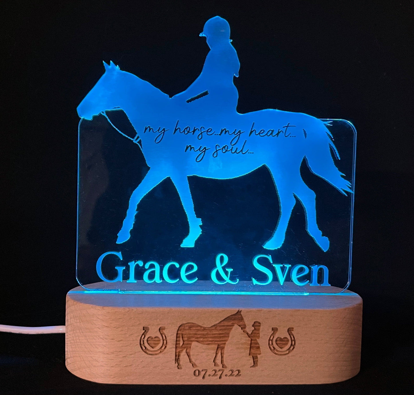 Horse and Girl LED Sign - 7 Colours.