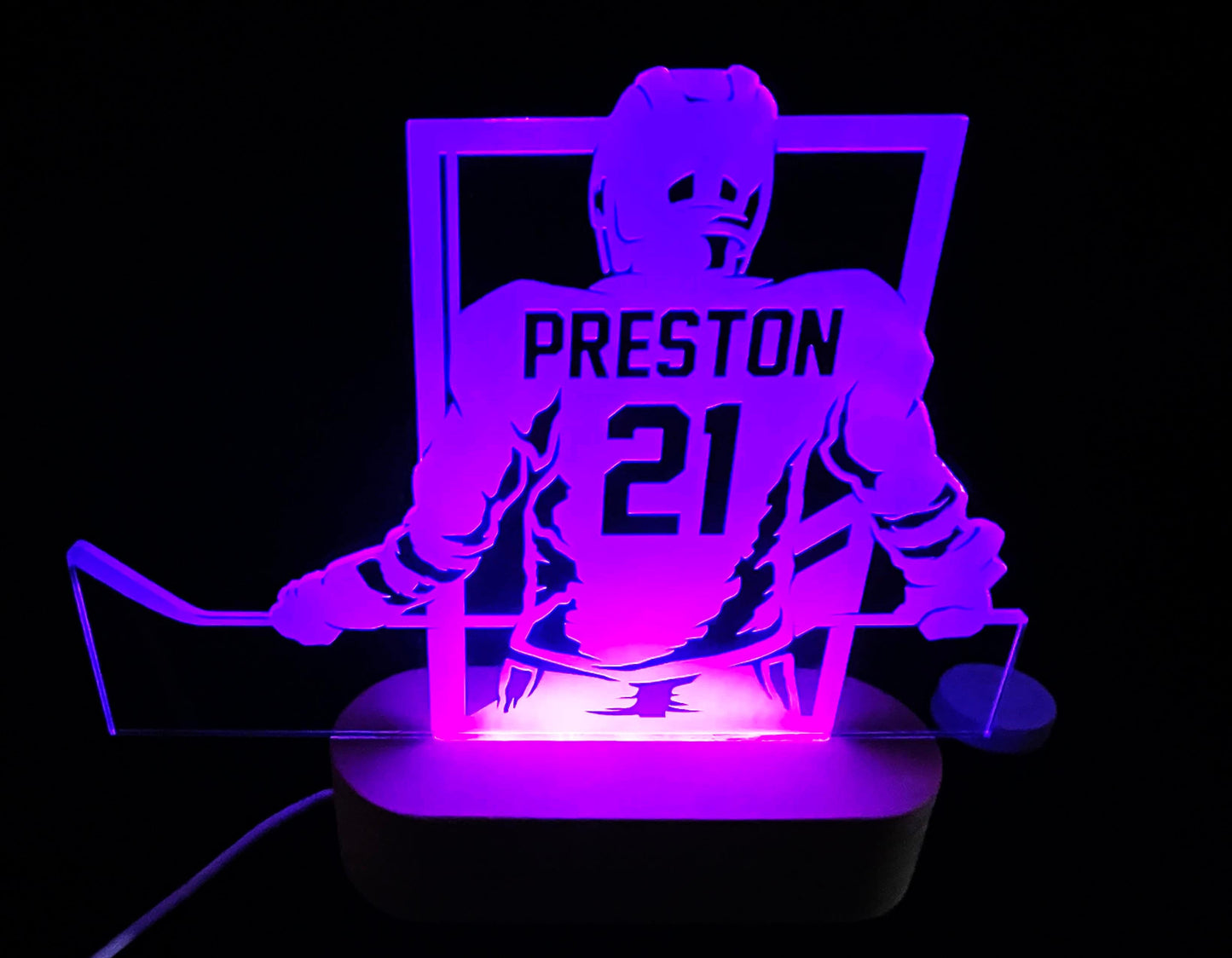 Hockey Player LED Light Sign - 7 Colours.