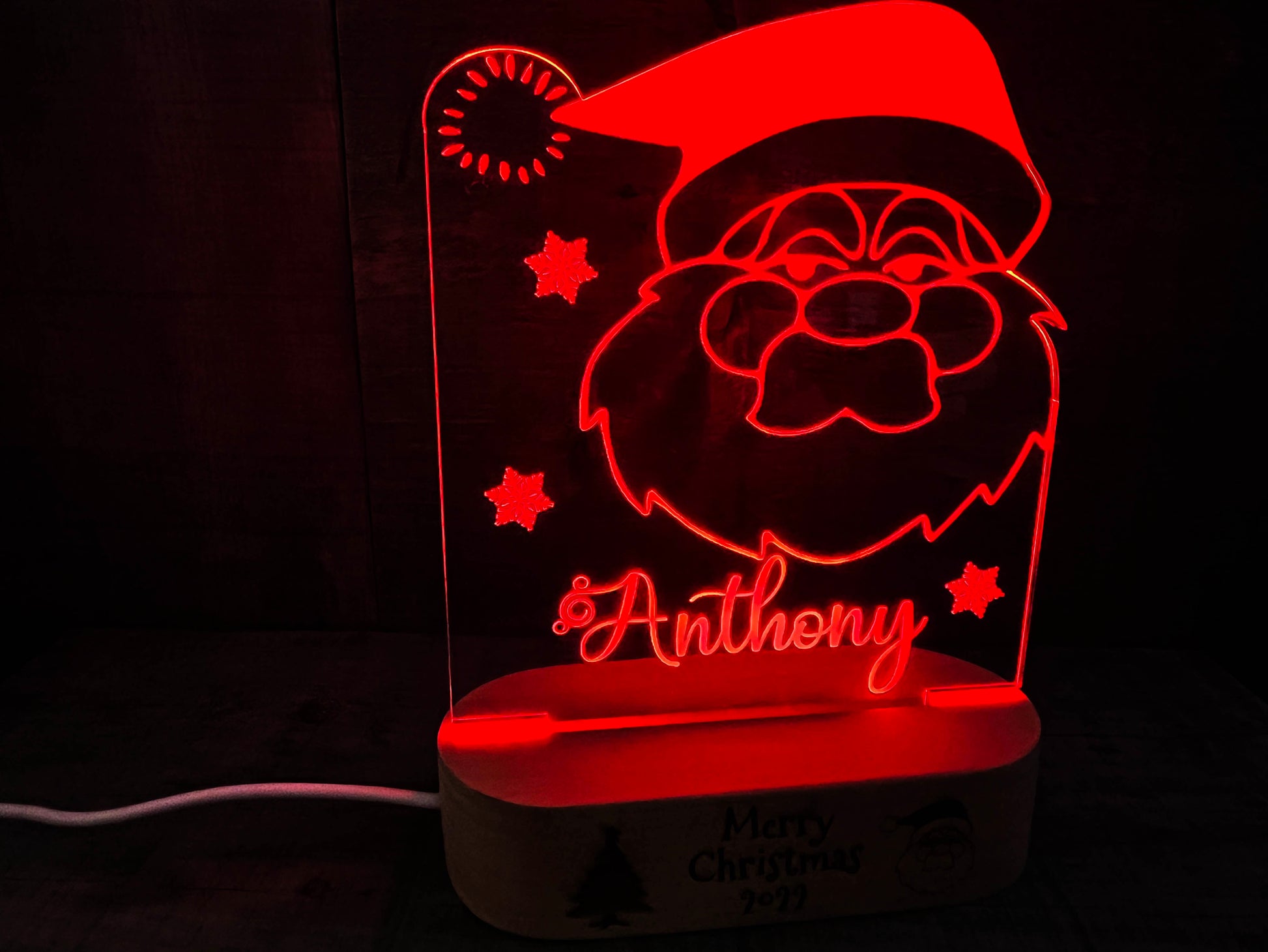 Santa Design Night Light - 7 Colours.