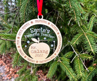 Santa's Favorite Teacher Ornament.