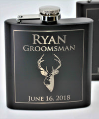 Custom Engraved Flask Deer Design 11.