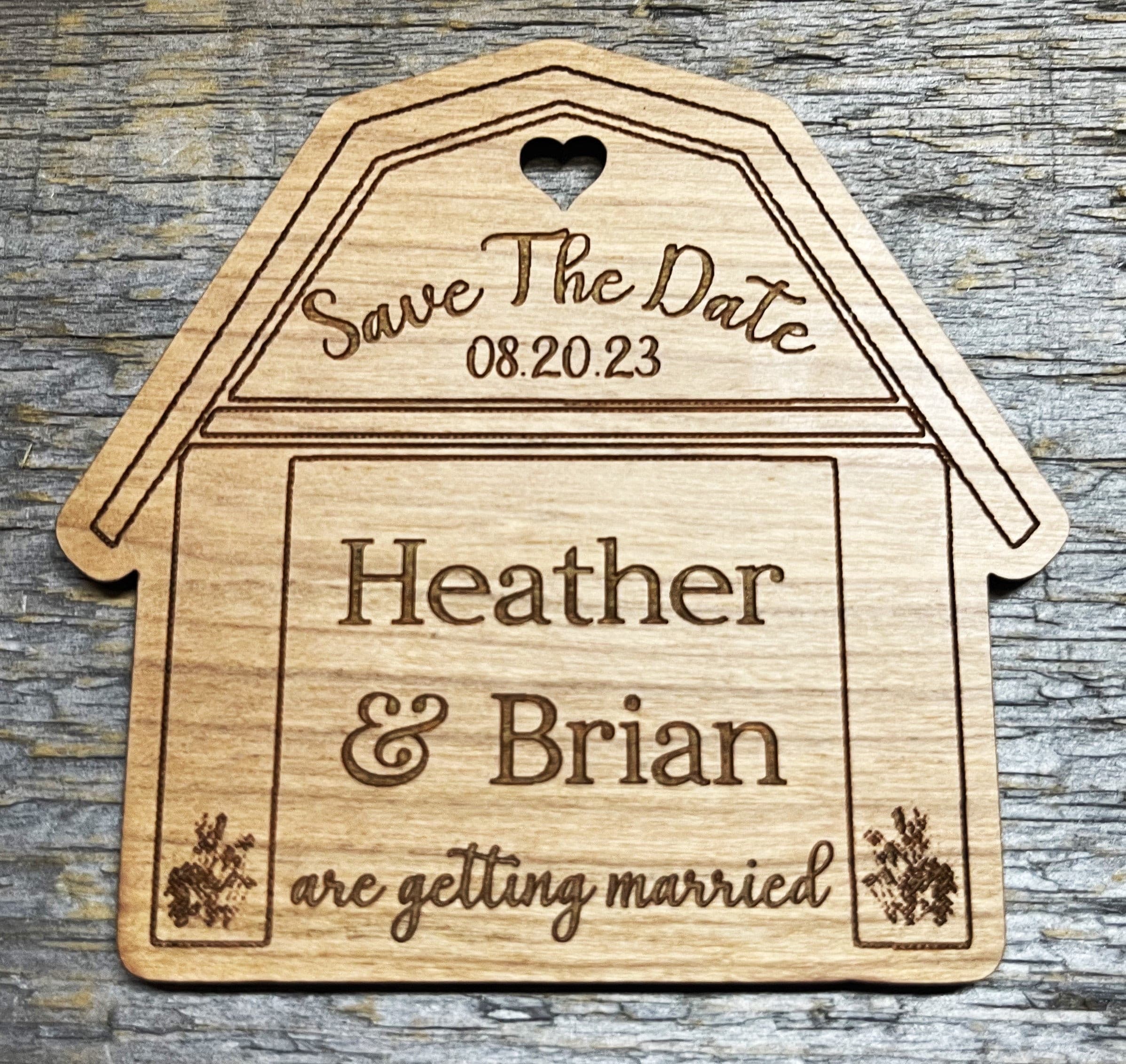 Wooden Flip Flop Save The Date Fridge Magnets, Beach / Abroad
