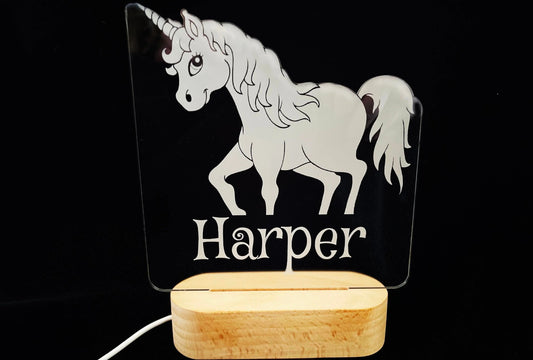 Unicorn Custom Night Light - 7 colours.